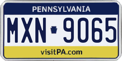 PA license plate MXN9065