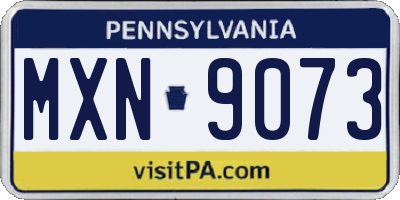 PA license plate MXN9073
