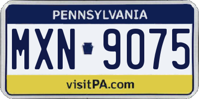 PA license plate MXN9075
