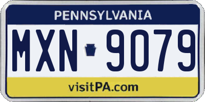 PA license plate MXN9079