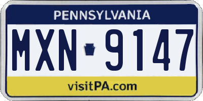 PA license plate MXN9147