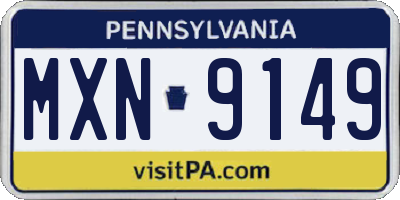 PA license plate MXN9149
