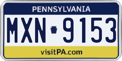 PA license plate MXN9153