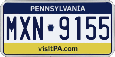 PA license plate MXN9155