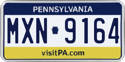 PA license plate MXN9164