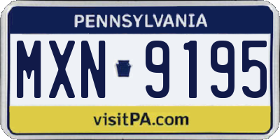 PA license plate MXN9195