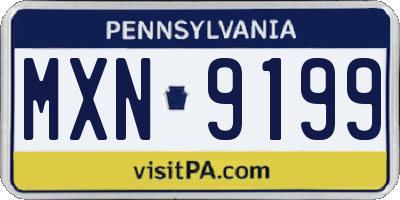 PA license plate MXN9199