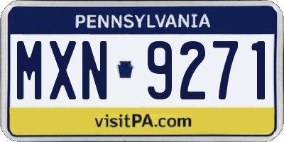 PA license plate MXN9271