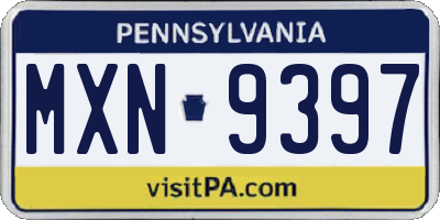 PA license plate MXN9397