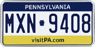 PA license plate MXN9408