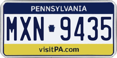 PA license plate MXN9435