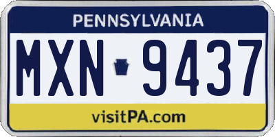 PA license plate MXN9437