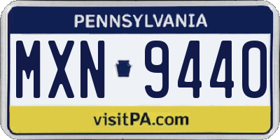 PA license plate MXN9440
