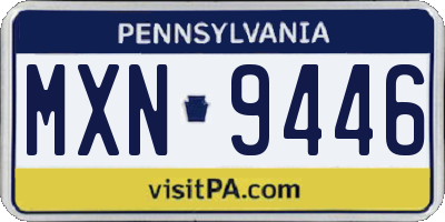 PA license plate MXN9446