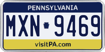PA license plate MXN9469