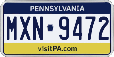 PA license plate MXN9472