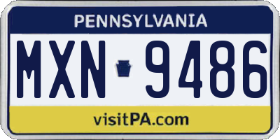 PA license plate MXN9486