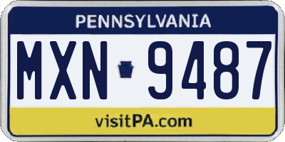 PA license plate MXN9487