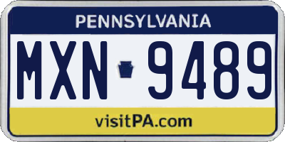 PA license plate MXN9489