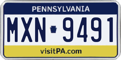 PA license plate MXN9491
