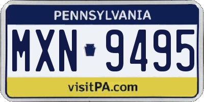 PA license plate MXN9495