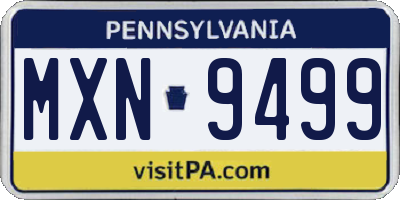 PA license plate MXN9499
