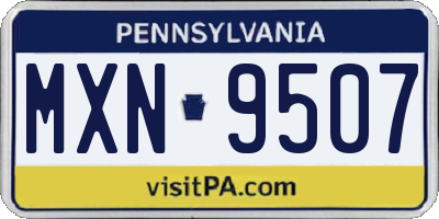 PA license plate MXN9507