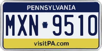 PA license plate MXN9510