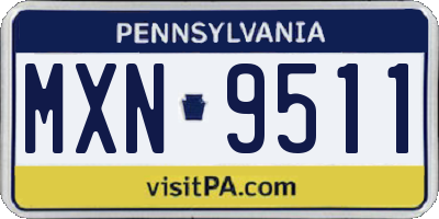 PA license plate MXN9511