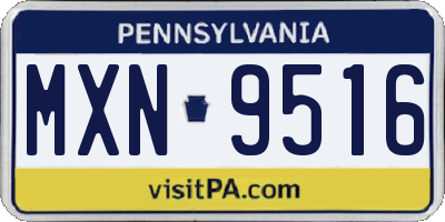 PA license plate MXN9516