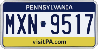 PA license plate MXN9517