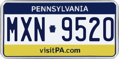 PA license plate MXN9520