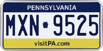 PA license plate MXN9525