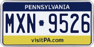 PA license plate MXN9526