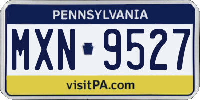 PA license plate MXN9527