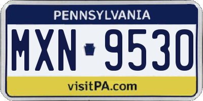 PA license plate MXN9530