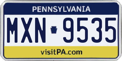 PA license plate MXN9535