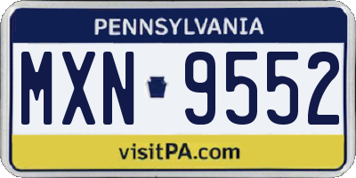PA license plate MXN9552