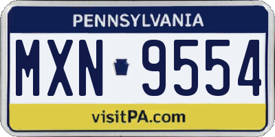 PA license plate MXN9554
