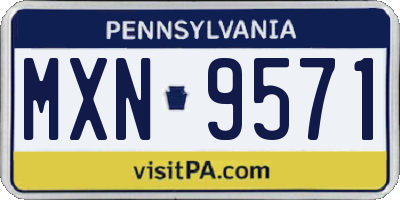 PA license plate MXN9571