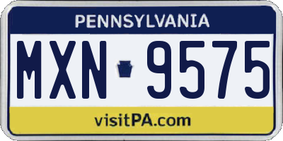 PA license plate MXN9575