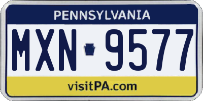 PA license plate MXN9577