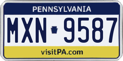 PA license plate MXN9587