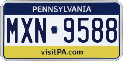 PA license plate MXN9588