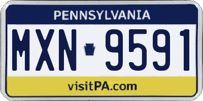 PA license plate MXN9591
