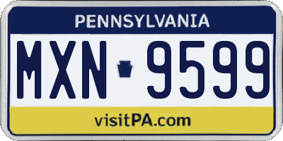 PA license plate MXN9599