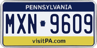 PA license plate MXN9609