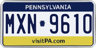 PA license plate MXN9610
