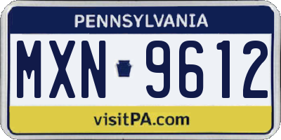 PA license plate MXN9612