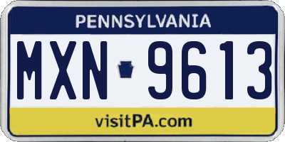 PA license plate MXN9613